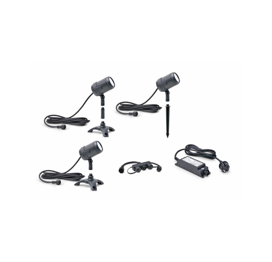 KIT DE 3 PROJECTEURS LED LUNAQUA CONNECT M SET 3 BLANC 2