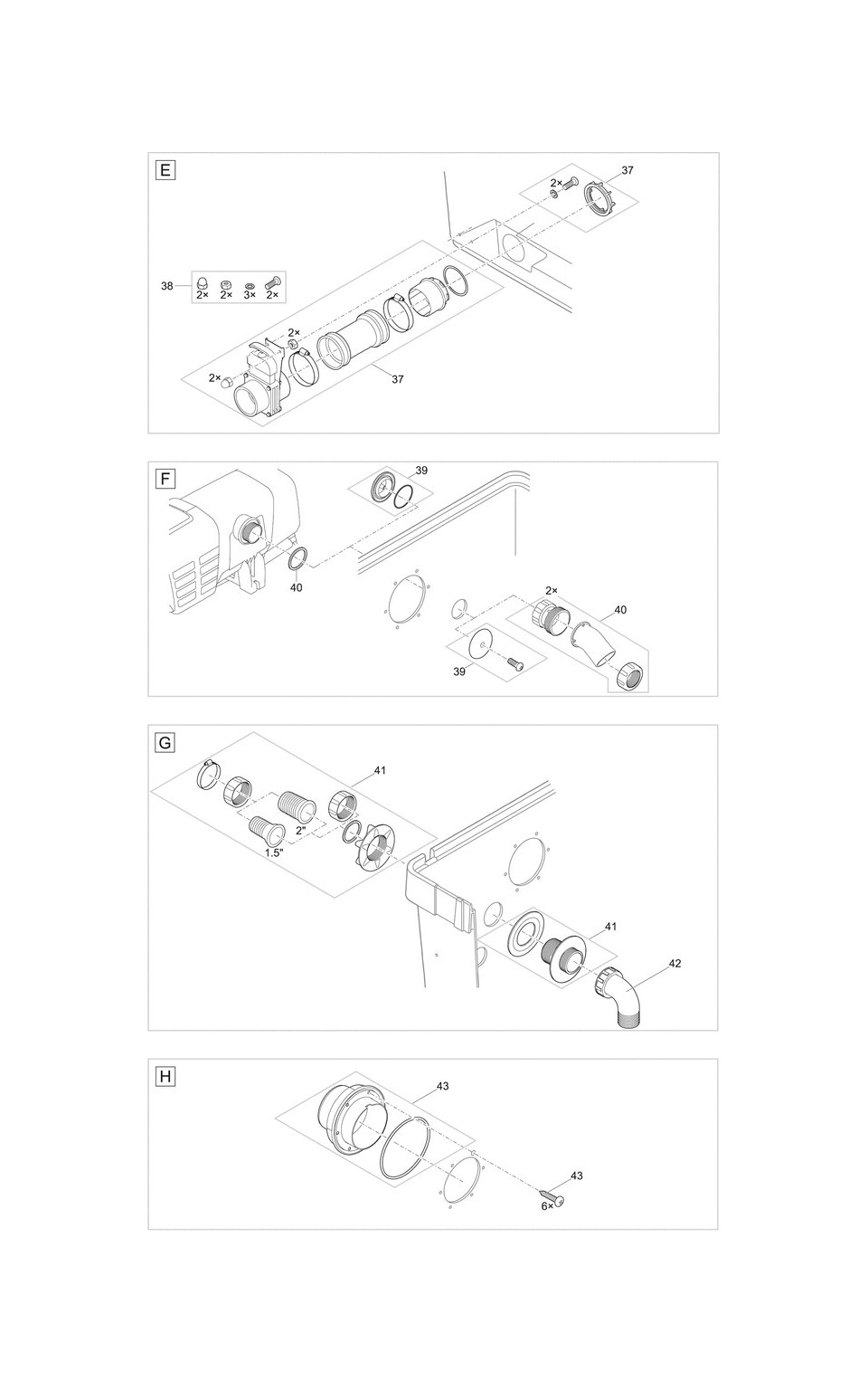 BIOTEC PREMIUM 80 000 POMPAGE VUE ECLATEE N°E, N°F, N°G, N°H